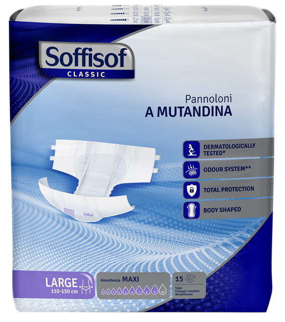 PANNOLINO MUTANDINA SOFFISOF CLASSIC MAXI L 15 PEZZI - dottorbianchi.it