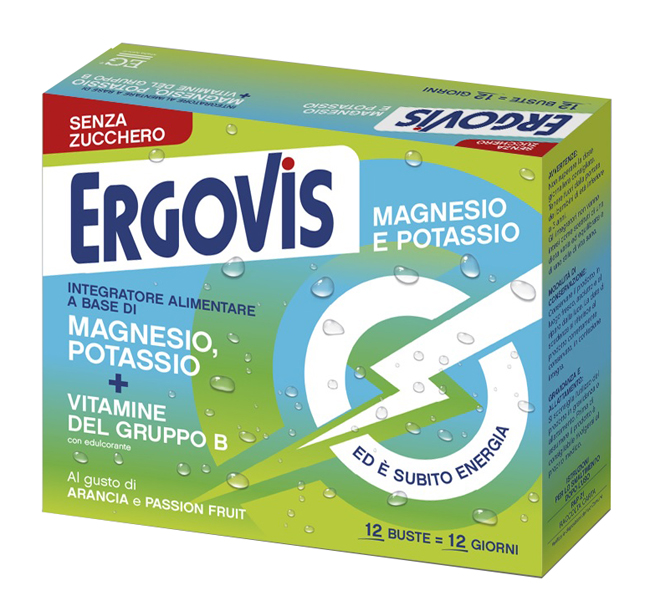 ERGOVIS MG+K VITAMINE B SENZA ZUCCHERO 12 BUSTINE - dottorbianchi.it
