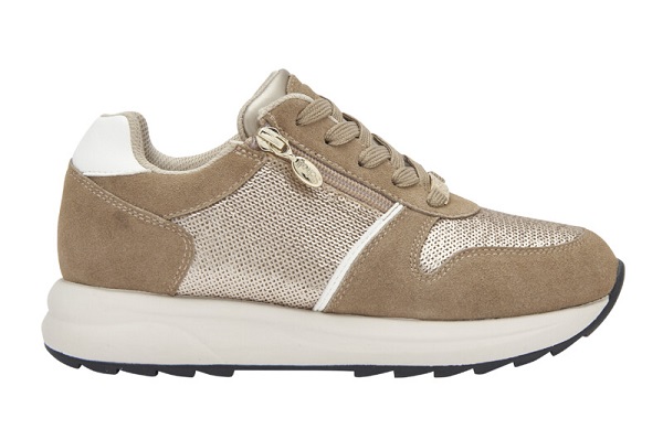 BEVERLY ZIP SEQUINS+SUEDE STIVALE WOMAN GOLD 36 - dottorbianchi.it