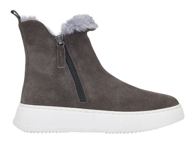 BROOKLYN BOOTIE FUR SUEDE STIVALE WOMAN DARK GREY 38 - dottorbianchi.it