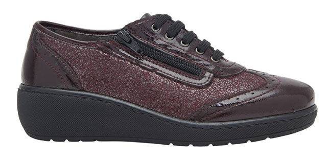 THELMA ELASTICATED+PATENT LEATHER SCARPA WOMAN WINE 35 - dottorbianchi.it