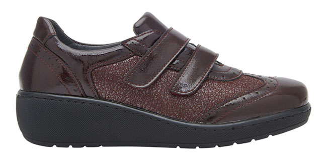 THELMA 2 STRAPS ELASTICATED+PATENT LEATHER SCARPA WOMAN WINE 38 - dottorbianchi.it