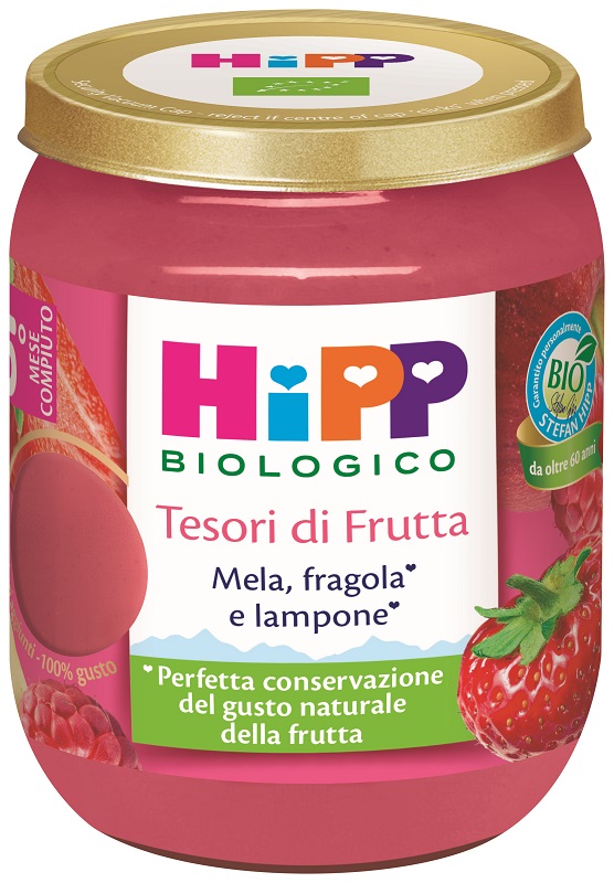 HIPP TESORI FRUTTA MELA FRAGOLA LAMPONE 160 G - dottorbianchi.it