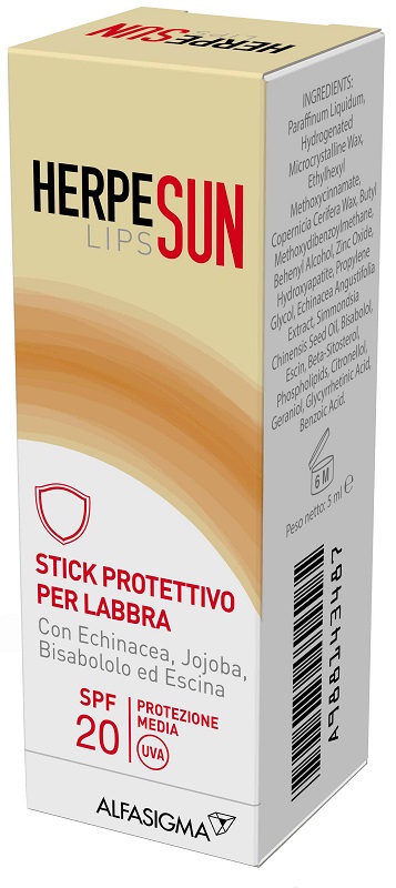 HERPESUN LIP STICK LABBRA SPF 20 5 ML - dottorbianchi.it