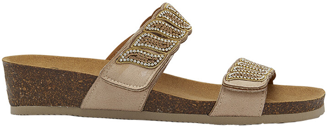 DOHA 2 STRAPS MICROFIBRE+STRASS W BEIGE 39 - dottorbianchi.it