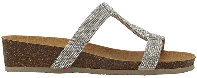 DOHA T-BAR MICROFIBRE+STRASS W SILVER 41 - dottorbianchi.it