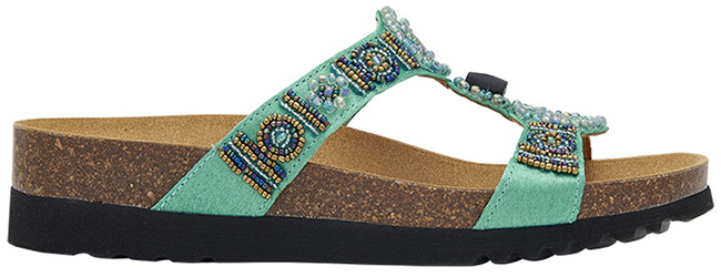NEW BOGOTA' WEDGE SATIN+BEADS W AQUAMARINE 41 - dottorbianchi.it