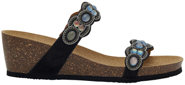 ORTIGIA MICROFIBRE + IRIDESCENT STONES W BLACK 41 - dottorbianchi.it