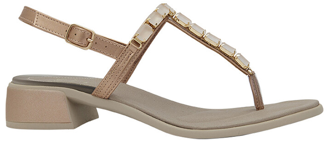 PANAREA FLIP FLOP SANDAL LAMINATED SYNTHETIC + STONES W ROSE GOLD 39 - dottorbianchi.it