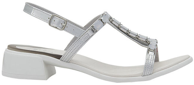 PANAREA T-BAR SANDAL LAMINATED SYNTHETIC BIS W WHITE 40 - dottorbianchi.it