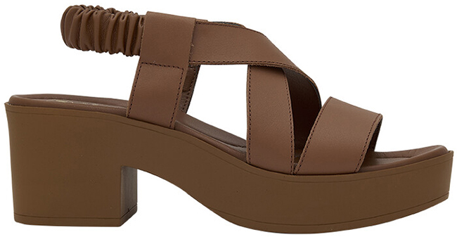 TESSA SANDAL LEATHER + ELASTIC W TOBACCO 41 - dottorbianchi.it