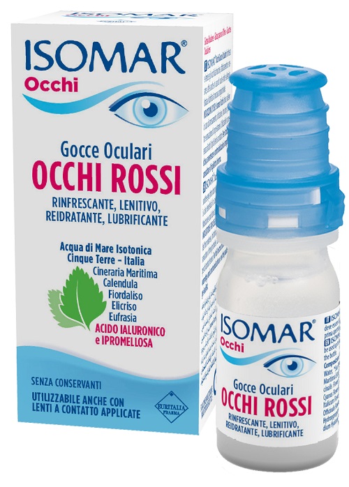ISOMAR OCCHI ROSSI GOCCE OCULARI ACIDO IALURONICO 0,20% 10 ML - dottorbianchi.it