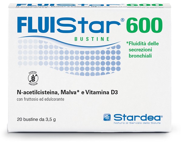 FLUISTAR 600 20 BUSTINE DA 3,5 G CON FRUTTOSIO ED EDULCORANTE SENZA GLUTINE - dottorbianchi.it