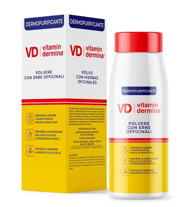 VITAMINDERMINA POLVERE ERBE OFFICINALI DERMOPURIFICANTE 100 G - dottorbianchi.it