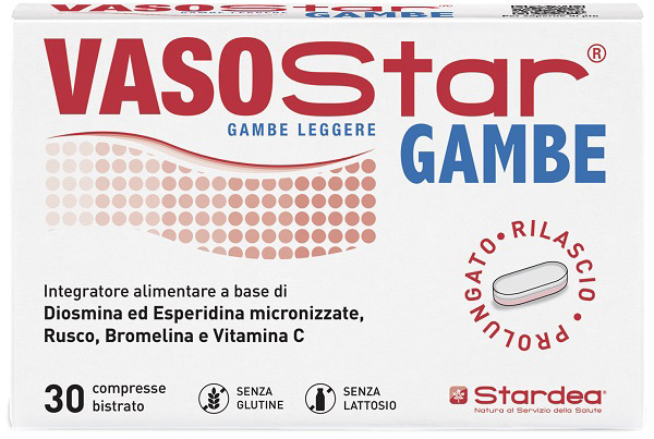 VASOSTAR GAMBE 30 COMPRESSE BISTRATO SENZA GLUTINE SENZA LATTOSIO - dottorbianchi.it