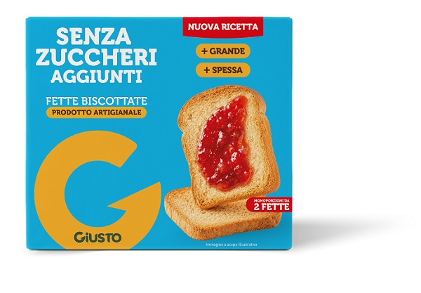 GIUSTO SENZA ZUCCHERI AGGIUNTI FETTE BISCOTTATE ARTIGIANALI CON EDULCORANTI 120 G - dottorbianchi.it